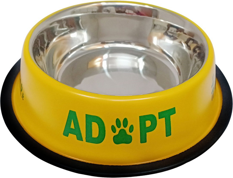 cutepuppy CP78 ROUND Stainless Steel Pet Bowl(900 ml Yellow)