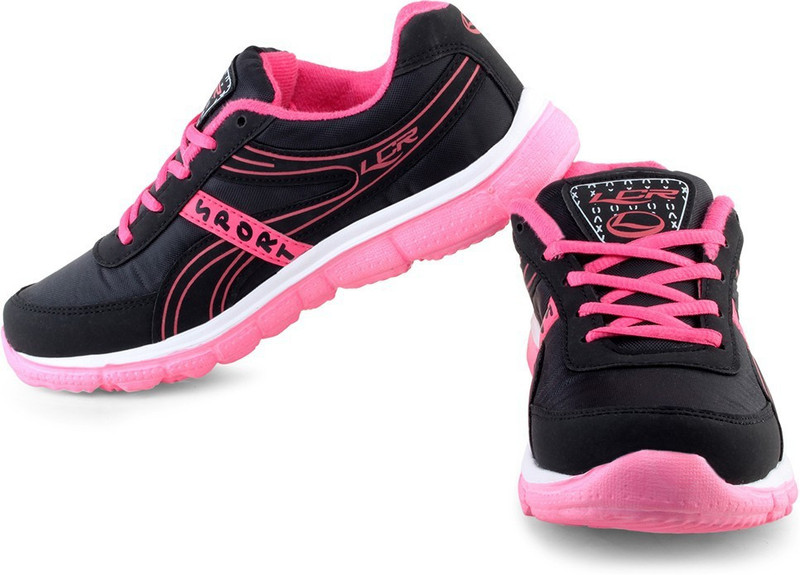 Lancer Walking Shoes For Women(Black, Pink)