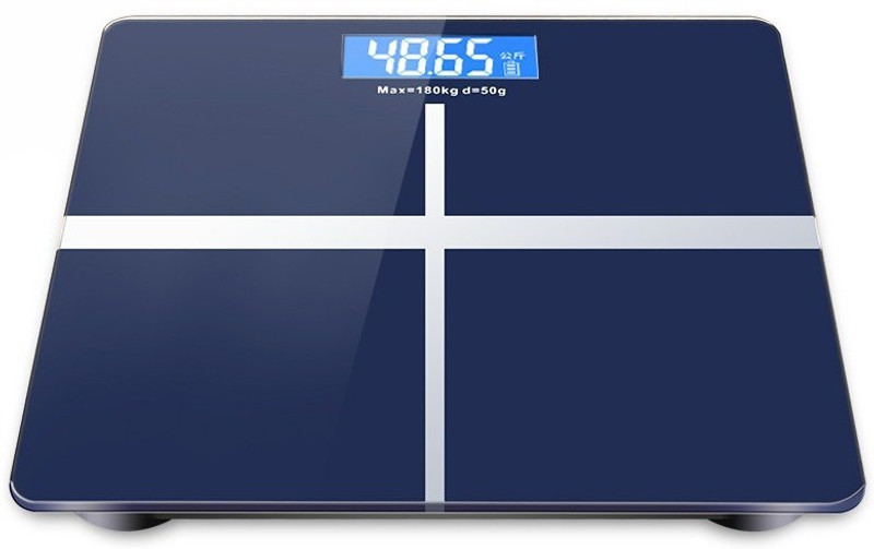 NIRVA Precision Bath Scale Electronic Digital Personal Bathroom Scale BackLit Display Step-On Technology, 180 KG Capacity Human Body Weight Machine ( Battery Included ) Weighing Scale(Blue)