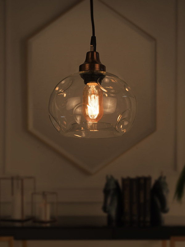 fos lighting Fos Lighting Contemporary Copper Distorted Spot 8 inch Glass Pendant Light Pendants Ceiling Lamp