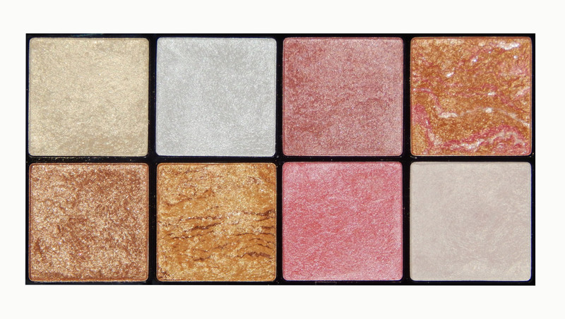 firstzon pro. 8 Color glow kit baked highlighter palette (HR) Highlighter(B)