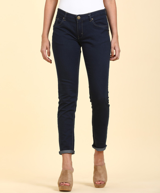 People Skinny Women Dark Blue Jeans