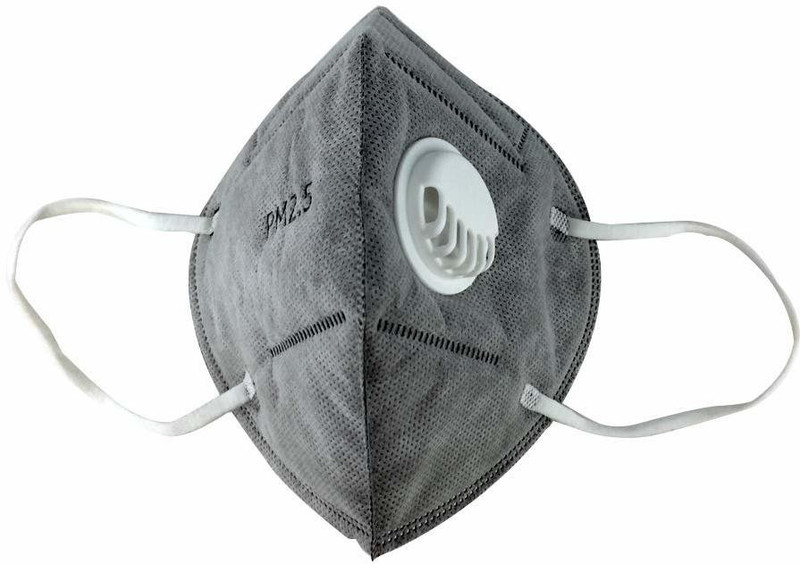 mra fashion PM2.5 Grey 1p Anti Pollution Face Mask with Activated Carbon- Filter, PM2.5 Filtration Mask