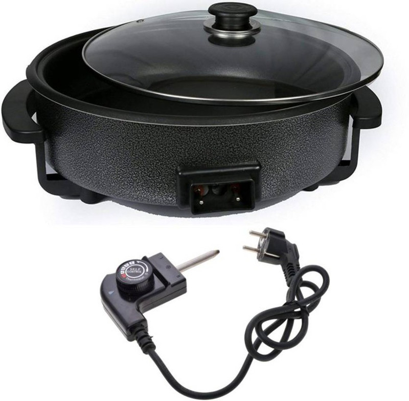 ANTEZIK Ceramic Electric Multi Cooker Pan Pizza Maker with Unbreakable Glass Lid Pizza Maker Pizza Maker(Black) ANTEZIK Ceramic Electric Multi Cooker Pan Pizza Maker with Unbreakable Glass Lid Pizza Maker Pizza Maker(Black)