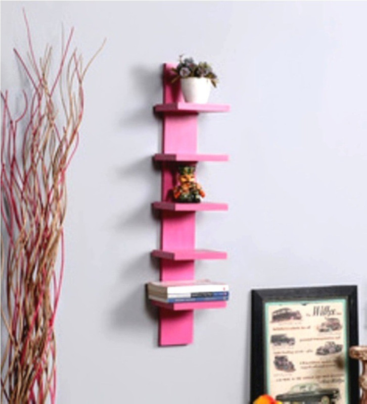 star crafts art long shelf MDF (Medium Density Fiber) Wall Shelf(Number of Shelves - 5, Pink)