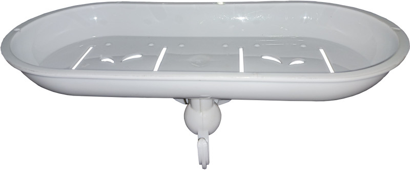 bluedollar Soap dish for bathroom with super vaccum suction soap holder 2 IN 1 with towelhook multipurpose(White)
