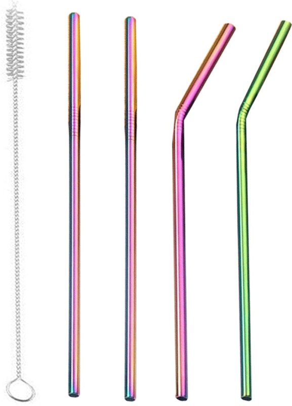Futaba Straight Drinking Straw(Multicolor, Pack of 5)