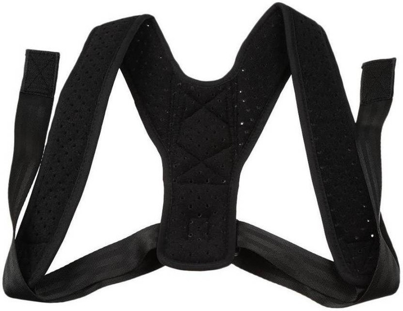 cgt Back Posture Corrector Belt shoulder Brace pain relief adults upper Corset Lumbar Support(Black)