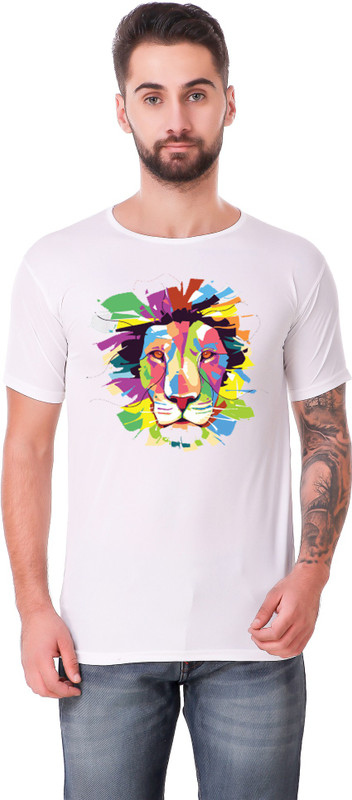 panther sports Graphic Print Men Round Neck White T-Shirt