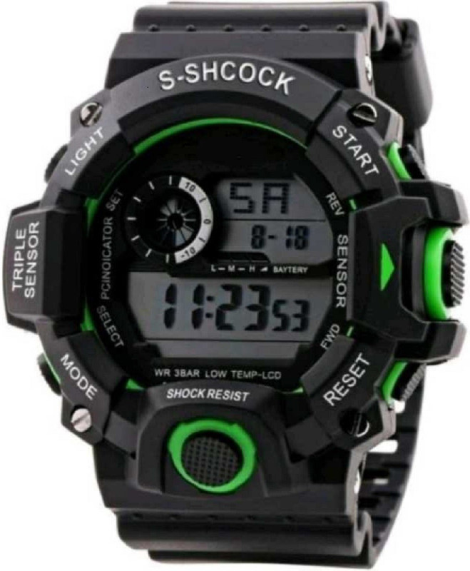 tylor 18 G -Sports's Look Bond Shock Chrnograph Resistance luminous Stylish Super Solid Green Black Watch Digital Watch  - For Boys & Girls