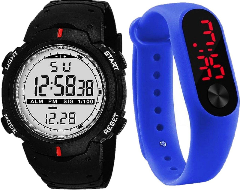 zintaas BLACK PROFESSIONAL WATCH DESIGNER NEW BLUE BAND FOR BOYS_ SILICONE BELT NEW ARRIVAL FAST SELLING TRACK DESIGNER WATCH FOR FESTIVAL_PARTY_PROFESSIONAL_VALENTINE_BIRTHDAY GIFT SPECIAL Digital Watch  - For Boys