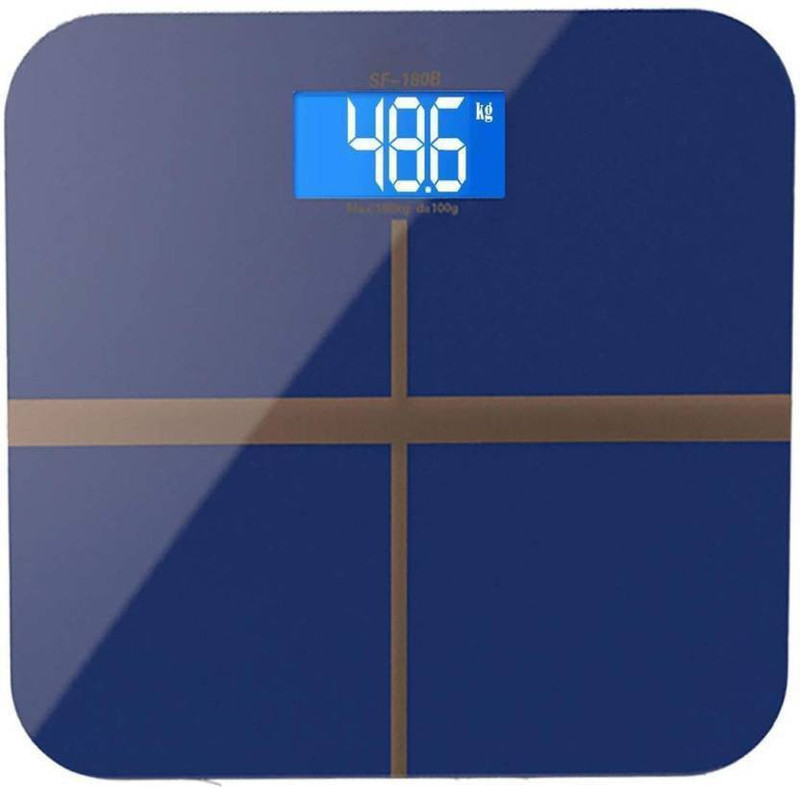Zelenor Personal Body Weight Machine Digital Toughened Glass Blue/Yellow (SF180) Weighing Scale(Blue)