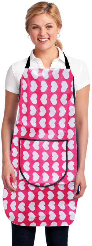 hardik Blended Home Use Apron - Free Size(Pink, Single Piece)