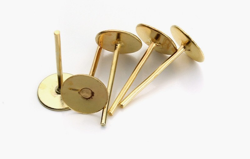 diva Golden earring Back/Stud for jewellery making (50pieces)