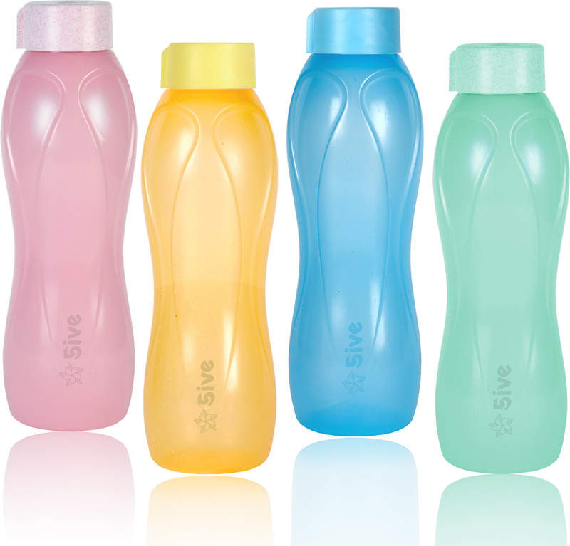 5ive MAGIC BOT "Color Changing" MY STYLE Design 1 Litre Water Bottle 1000 ml Bottle(Pack of 4, Multicolor)