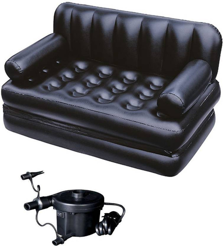 staffy enterprise INF1FA5 PVC (Polyvinyl Chloride) 3 Seater Inflatable Sofa(Color - BLACK)