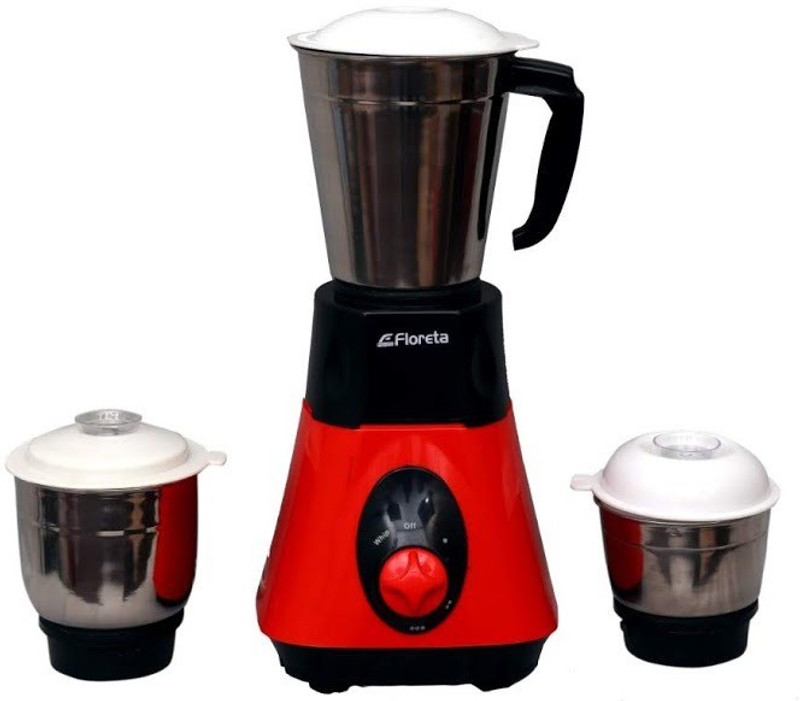 Floreta STAR PRO 500 Mixer Grinder(CHERRY & BLACK COLOUR, 3 Jars)