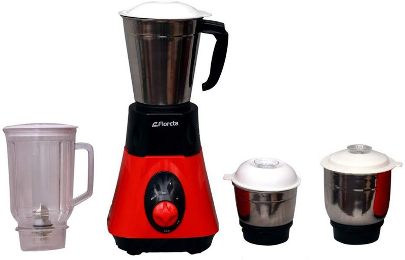 Floreta STAR PRO PLUS 500 Mixer Grinder(CHERRY & BLACK COLOUR, 4 Jars)