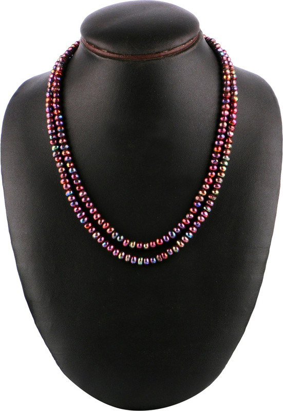 munaa lifestyle NA Pearl Brass Plated Stone Necklace
