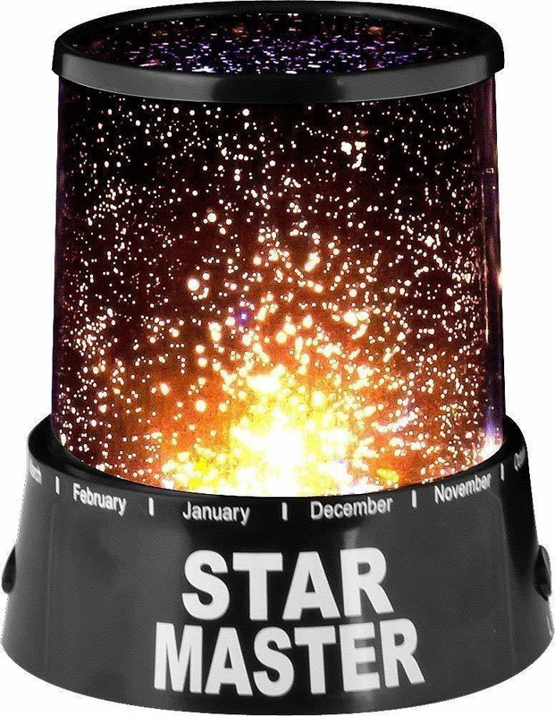 swamey Romantic Colourful Star Master Sky Projector Night Light Cosmos Lamp (Standard Size) Night Lamp(11 cm, Black)