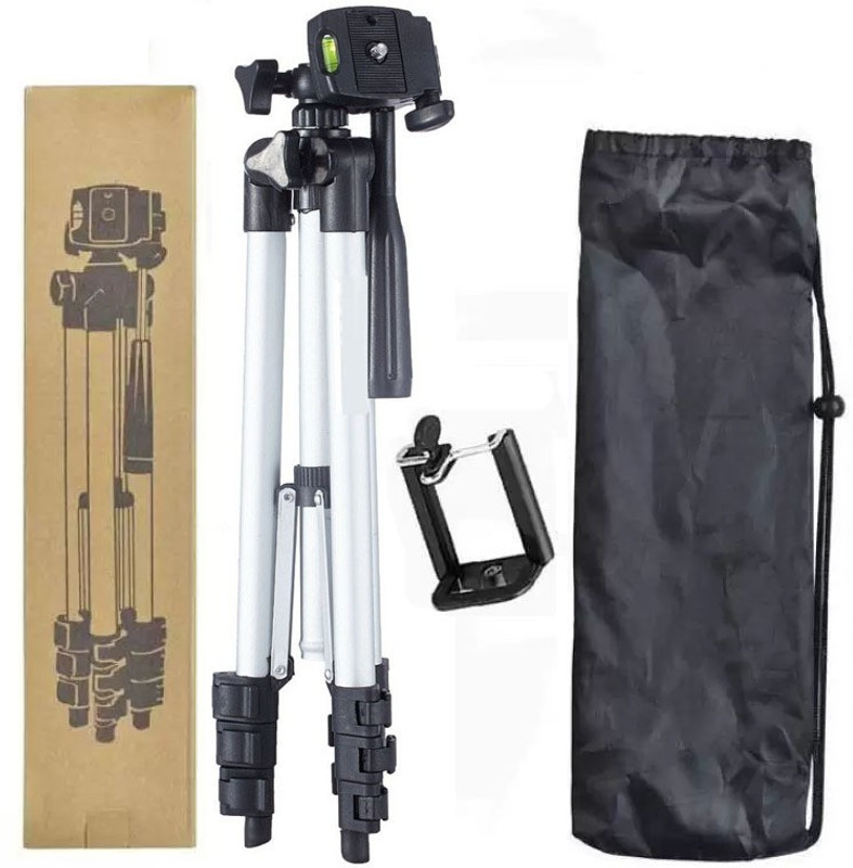 m s megaslim 3110 Tripod 3-Way Head Tripod(Silver, Black, Supports Up to 1500 g)