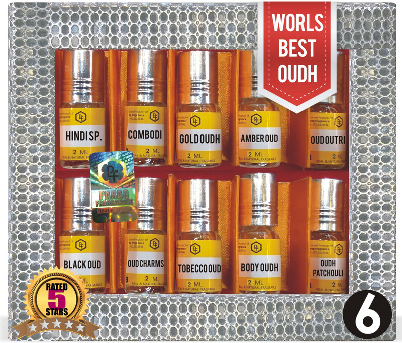 Parag Fragrances Top 10 Oudh Attar Trail Pack Set No. 1 Herbal Attar(Oud (agarwood))