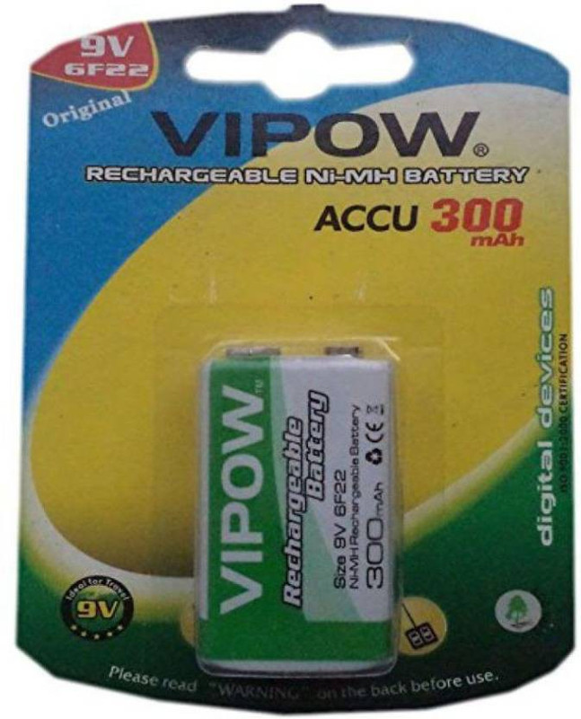 vipow 300mAh 9V Rechargeable  For Toys, Projects, Multimeters , Testors  Battery