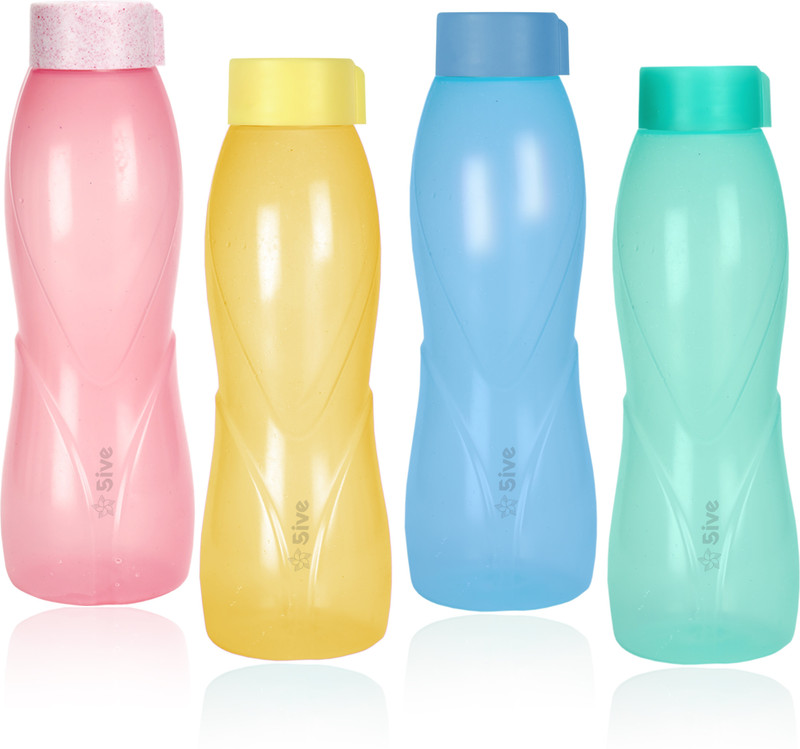 5ive MAGIC BOT "Color Changing" PETAL Design 1 Litre Water Bottle 1000 ml Bottle(Pack of 4, Multicolor)