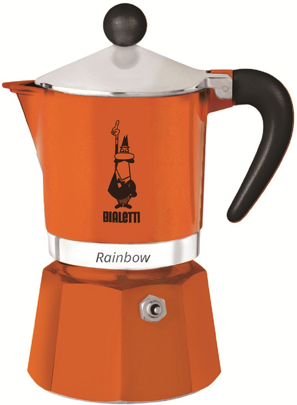 Bialetti RAINBOW 3 Cups Coffee Maker(Orange)