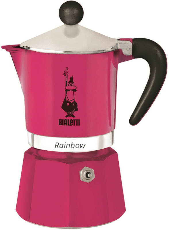 Bialetti RAINBOW 3 Cups Coffee Maker(Fuchsia)