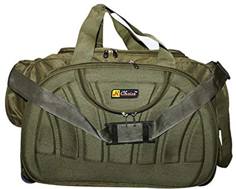 n choice Men's and Women's Polyester Travel Duffel Bag (Green) Duffel Strolley Bag(Green)