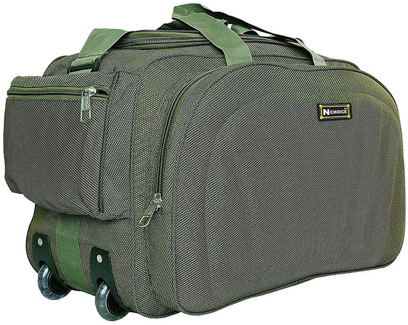 n choice Lightweight Waterproof Travel Duffel Bag with Roller wheels for Men and Women Duffel Strolley Bag(Green)