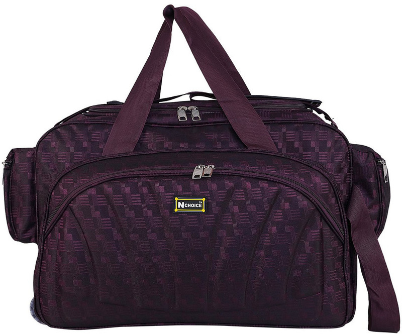 n choice Lightweight Waterproof Travel Duffel Bag with Roller wheels for Men and Women Travel Duffel Bag(Purple)