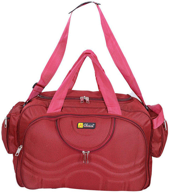 n choice Lightweight Waterproof Travel Duffel Bag with Roller wheels for Men and Women Duffel Strolley Bag(Red)