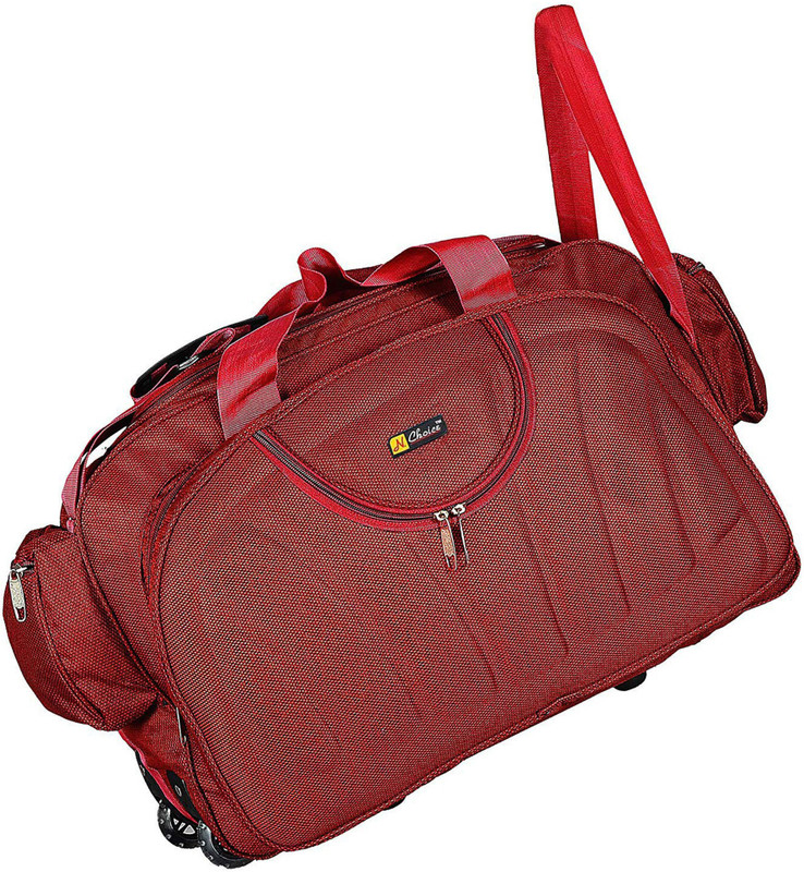 n choice Lightweight Waterproof Travel Duffel Bag with Roller wheels for Men and Women Duffel Strolley Bag(Red)