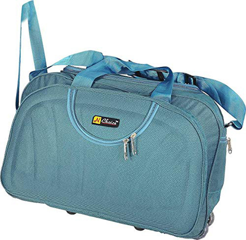 n choice Lightweight Waterproof Travel Duffel Bag with Roller wheels for Men and Women Duffel Strolley Bag(Blue)