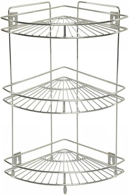 jam enterprises Stand, Big - Single (3-Tier), (20' x 12.5' x 9' Inch ), Stainless Steel (Multipurpose Storage Rack / Shelf Steel Kitchen Rack(Steel)