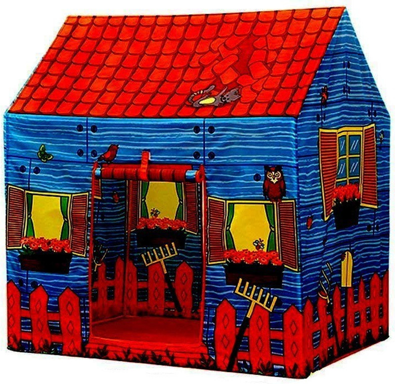 dharti enterprise Kids Play Tent Farm House,Indoor/Outdoor Water Repellent Folds Kids Tents,Flame-Resistant Playhouse Toy(Multicolor)