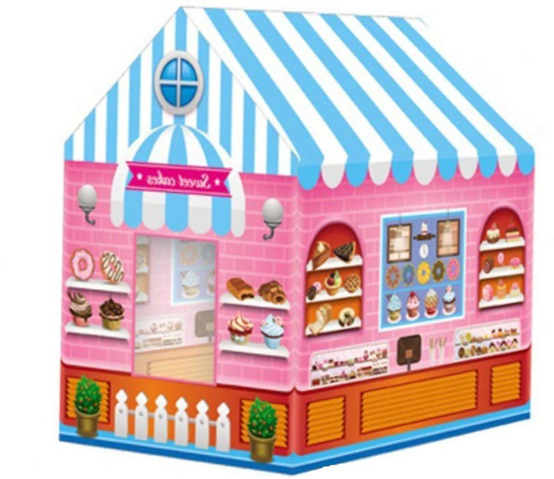 dharti enterprise Jumbo Size Light Weight, Water and Fire Proof Polyester Candy House Tent for Kids (Multicolour)(Multicolor)