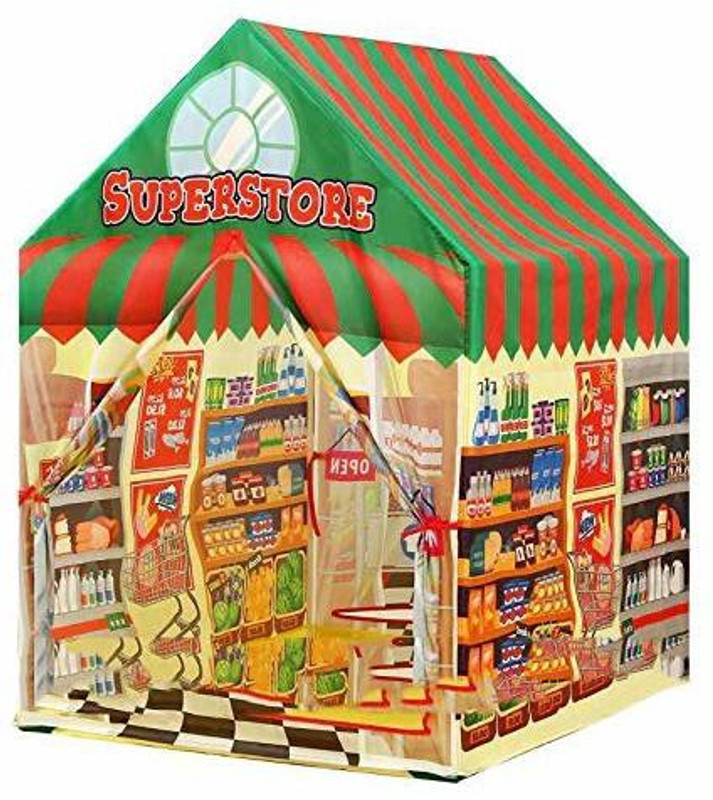 dharti enterprise uper Store Tent HouseKids Play Tent Indoor Outdoor - for Boys Girls Baby Toddler Playhouse House Castle Foldable Tent(Multicolor)