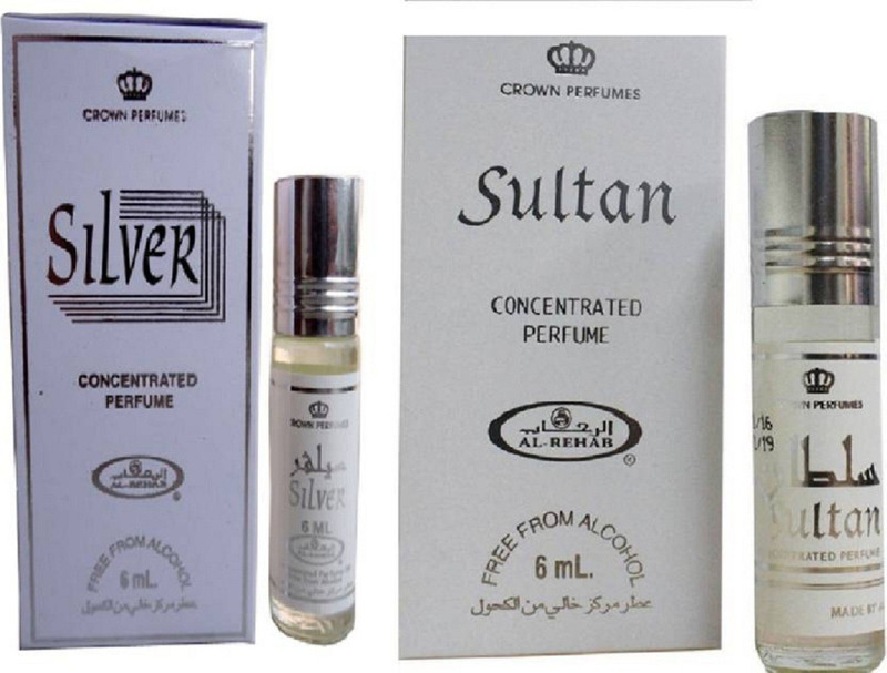 Al rehab SULTAN and SILVER COMBO Floral Attar Pack of 2 (For Men & Women) Floral Attar(Floral)