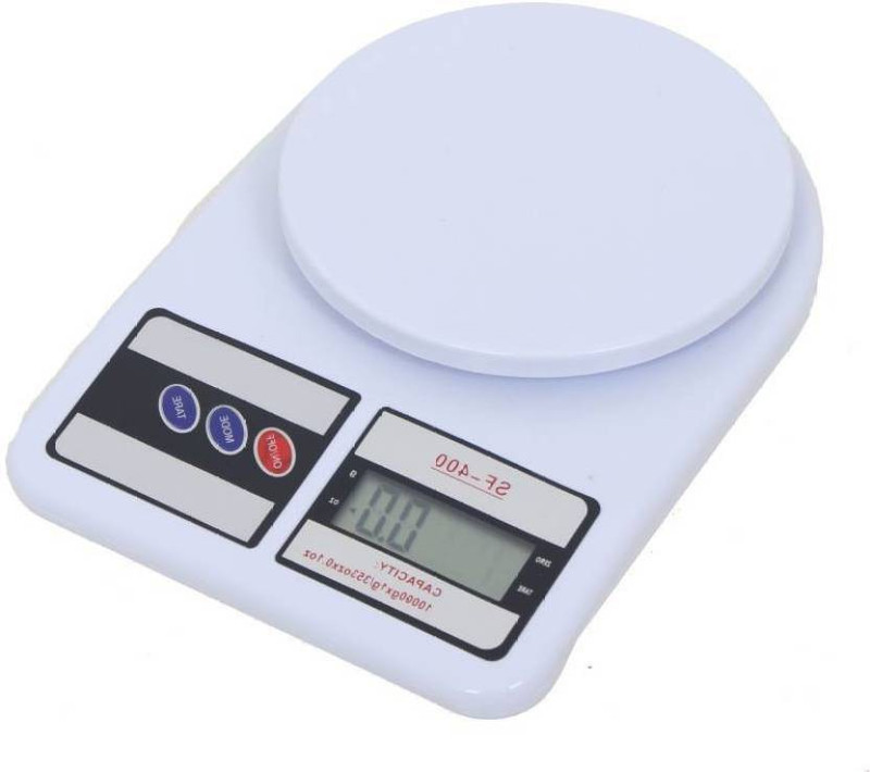 Zeom Compact Scale With Backlight SF 400A 10 Kg With Battery Digital Multi-Purpose Kitchen Weighing Scale - (White) Weighing Scale- (White) Weighing Scale  (White) Weighing Scale(White)