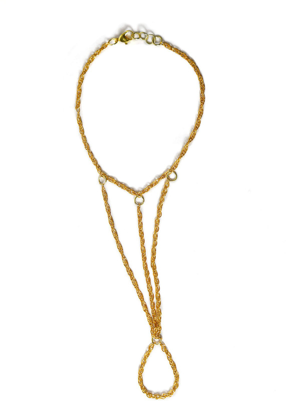 tjori Brass Toe Anklet