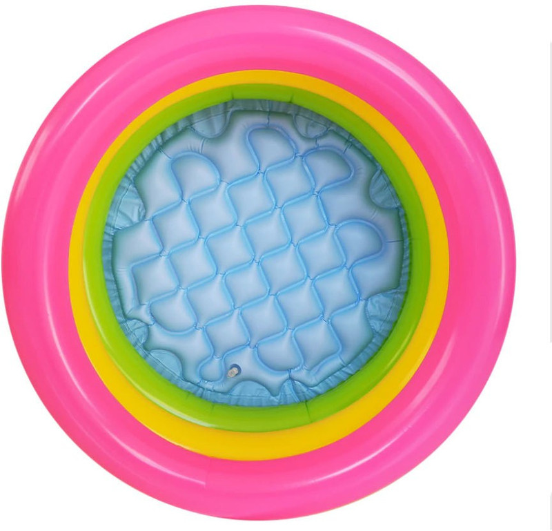Allmusic Portable inflatable 2 ft Multicolor ring bath tub Child tub Comfortable bath pool tub for kids(Multicolor)