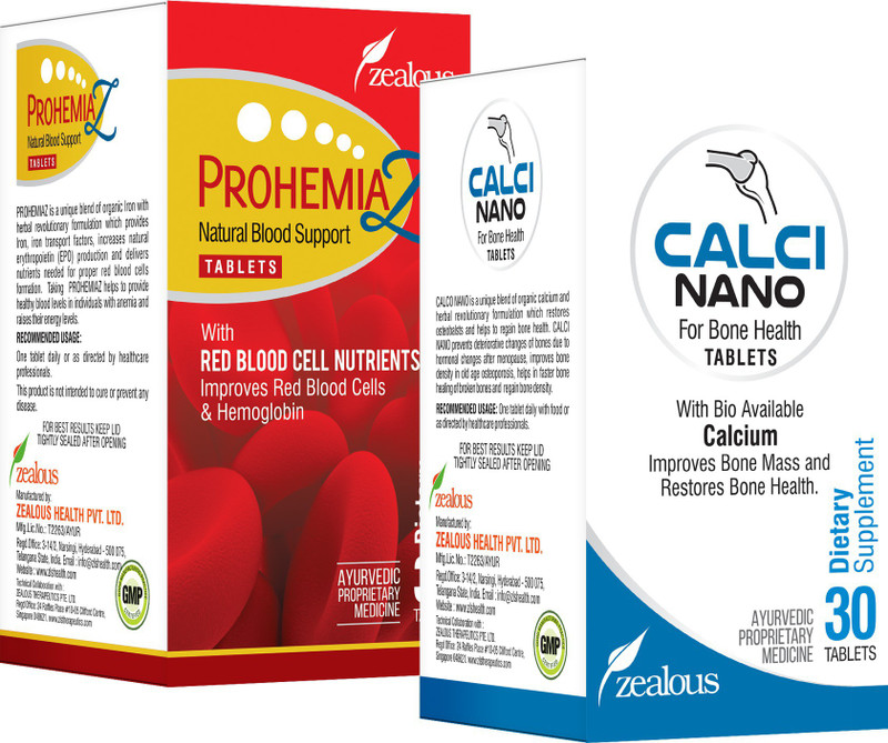 zealous Organic Iron and Calcium tablet COMBI PACK for good health(45 g)