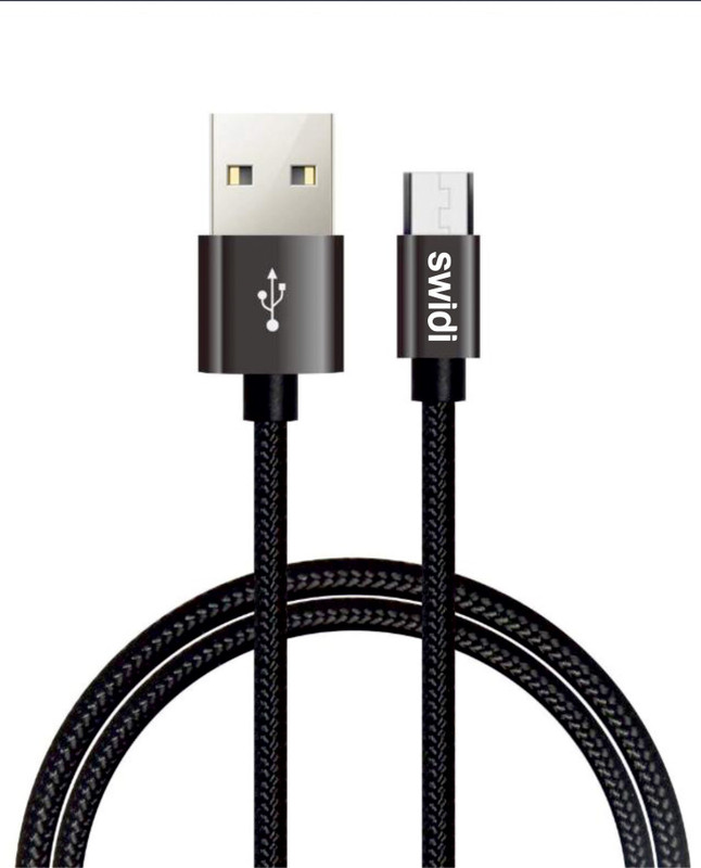 swidi v8 2.4a Micro USB Cable(Compatible with Device With Micro USB Charging Port, Black, Sync and Charge Cable)