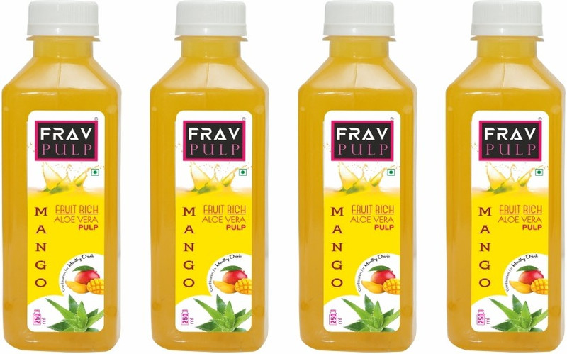 fravpulp Frav Pulp Fruit Rich Mango Juice with Alovera Pulp and Juice (Pack of 4)(4 x 0.25 L)