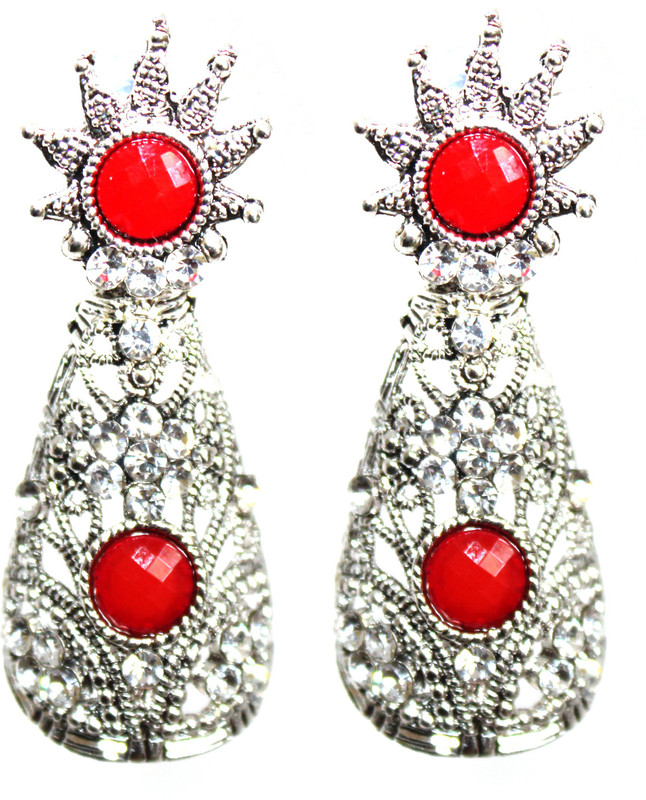 sirecorn Beautiful Curve Earrings For girls Stone, German Silver Stud Earring, Huggie Earring, Earring Set