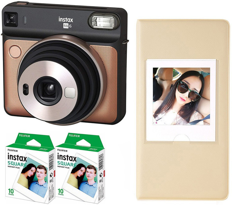 Fujifilm Instax Square SQ6 Blush Gold with Rice white Photo album 20 shots Instant Camera(Gold)