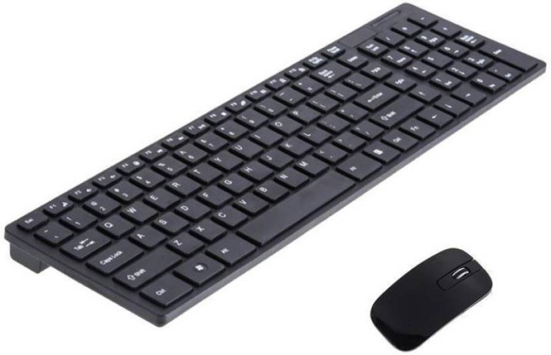 valida Ultra Thin Fashion 2.4G Wireless Keyboard & Mouse Combo Kit (only Black) Wireless Multi-device Keyboard(Black)
